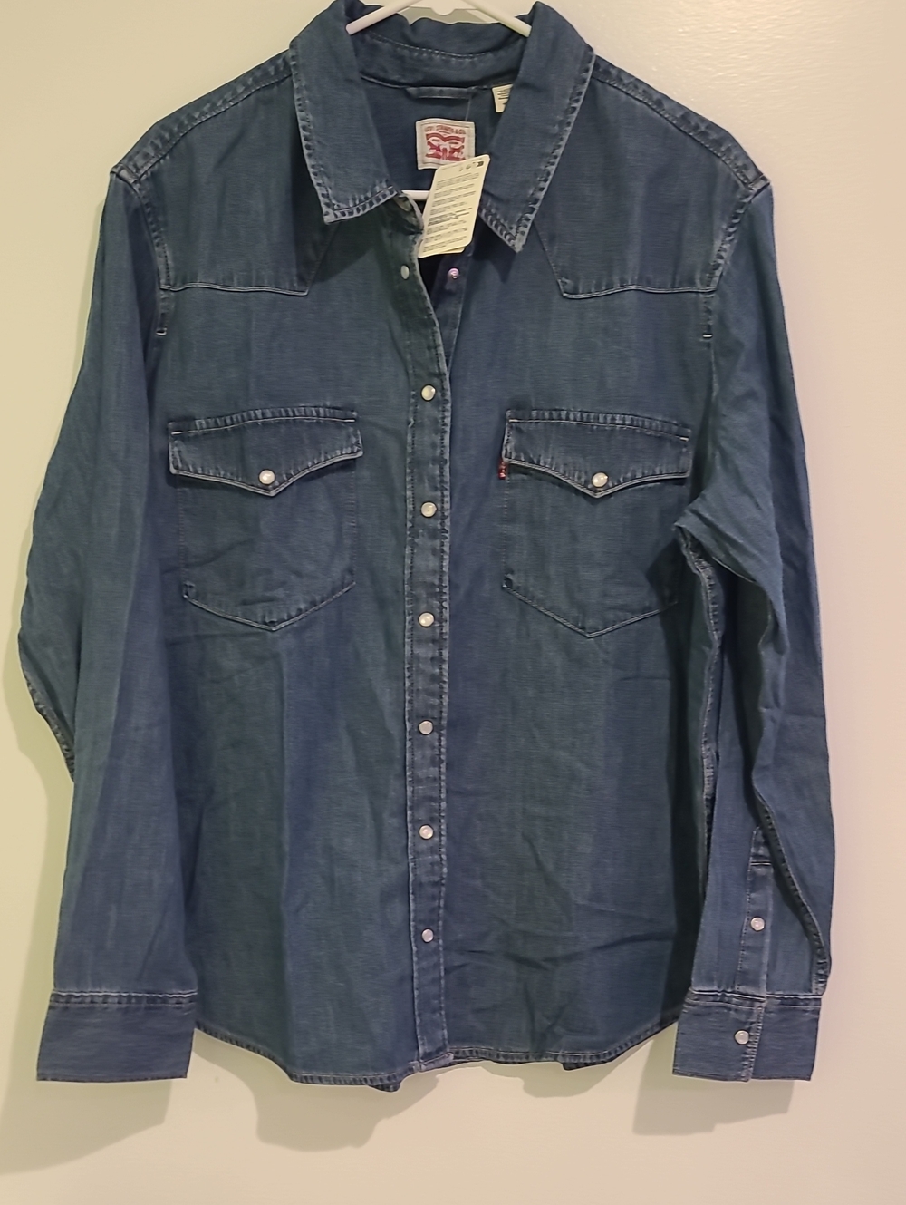 NWT Womens Levi's  Denim Western Shirt - Blue